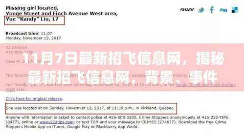 揭秘最新招飞信息网，探寻航空梦想的新纪元开启事件与背景分析（11月7日更新）