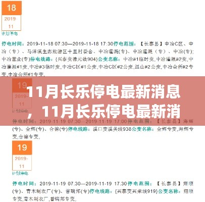 11月长乐停电最新消息全解析,原因、影响与应对措施