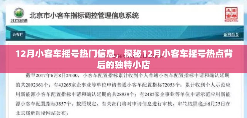 探秘小客车摇号热点背后的独特小店,揭秘十二月摇号背后的故事