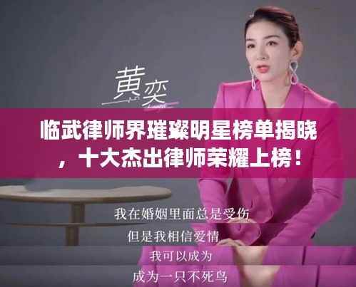 临武律师界璀璨明星榜单揭晓,十大杰出律师荣耀上榜!