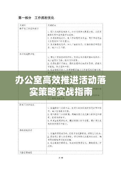 办公室高效推进活动落实策略实战指南